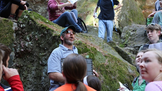 Students and faculty work in the Baraboo Hills