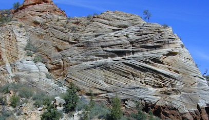 Interesting stratigraphy on a hillside