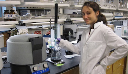 A student in the Stable Isotope Lab